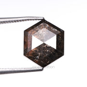 2.99 CT, 8.9 X 7.3 MM | Salt And Pepper Hexagon Cut Diamond - Minimal Carbon