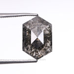 2.51 CT, 10.5 X 7.0 MM | Salt And Pepper Hexagon Cut Diamond - Minimal Carbon