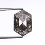 2.51 CT, 10.5 X 7.0 MM | Salt And Pepper Hexagon Cut Diamond - Minimal Carbon