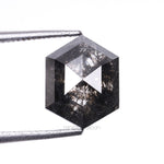 2.14 CT, 8.8 X 6.9 MM | Salt And Pepper Hexagon Cut Diamond - Minimal Carbon