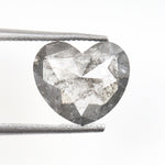 1.38 CT, 9.0 X 8.0 MM | Salt And Pepper Heart Diamond - Minimal Carbon