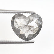 1.38 CT, 9.0 X 8.0 MM | Salt And Pepper Heart Diamond - Minimal Carbon