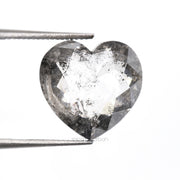 3.96 CT, 10.2 X 10.5 MM | Salt And Pepper Heart Shape Diamond - Minimal Carbon