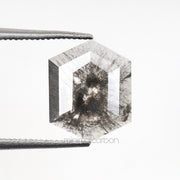 1.24 CT, 9.7 X 7.8 MM | Salt And Pepper Hexagon Cut Diamond - Minimal Carbon