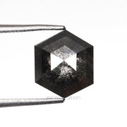 1.64 CT, 8.3 X 7.1 MM | Salt And Pepper Hexagon Cut Diamond - Minimal Carbon