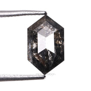 1.20 CT, 8.2 X 5.0 MM | Salt And Pepper Hexagon Cut Diamond - Minimal Carbon