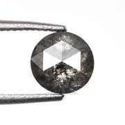 0.68 CT, 5.0 MM | Salt And Pepper Round Rose Cut Diamond - Minimal Carbon