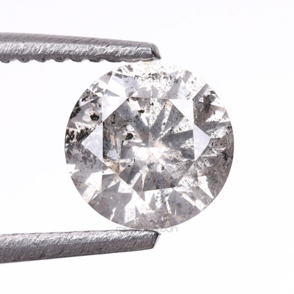 0.41 CT, 4.7 MM | Salt And Pepper Round Brilliant Cut Diamond - Minimal Carbon
