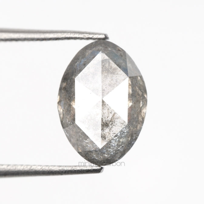 1.56 CT, 9.6 X 6.9 MM | Salt And Pepper Oval Cut Diamond - Minimal Carbon