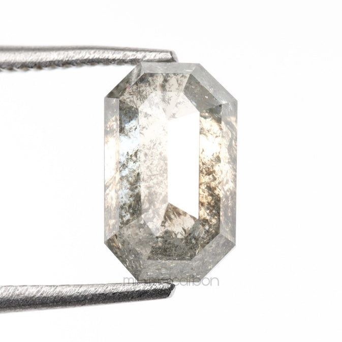 1.38 CT, 7.9 X 4.8 MM | Salt And Pepper Emerald Cut Diamond - Minimal Carbon
