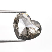 1.90 CT, 9.0 X 10.5 MM | Salt And Pepper Heart Diamond - Minimal Carbon