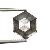 1.52 CT, 6.9 X 5.6 MM | Salt And Pepper Hexagon Cut Diamond - Minimal Carbon