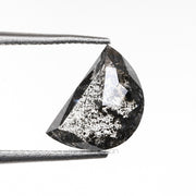 1.52 CT, 8.7 X 5.8 MM | Salt And Pepper Crescent Cut Diamond - Minimal Carbon