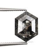 1.03 CT, 7.6 X 5.7 MM | Salt And Pepper Hexagon Cut Diamond - Minimal Carbon
