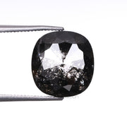 5.95 CT, 9.8 X 9.3 MM | Salt And Pepper Cushion Cut Diamond - Minimal Carbon