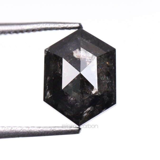 1.47 CT Hexagon Cut Natural Salt And Pepper Diamond