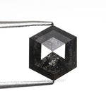 1.59 CT, 8.2 X 7.1 MM | Salt And Pepper Hexagon Cut Diamond - Minimal Carbon