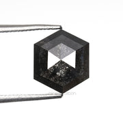 1.59 CT, 8.2 X 7.1 MM | Salt And Pepper Hexagon Cut Diamond - Minimal Carbon