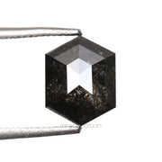 1.53 CT, 7.2 X 5.6 MM | Salt And Pepper Hexagon Cut Diamond - Minimal Carbon
