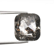 3.47 CT, 9.0 X 8.5 MM | Salt And Pepper Cushion Cut Diamond - Minimal Carbon