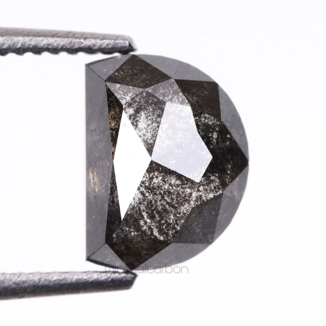 0.92 CT, 6.2 X 4.7 MM | Salt And Pepper Half Moon Diamond