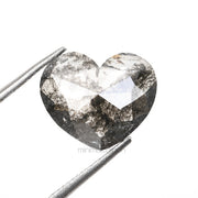 1.81 CT, 9.0 X 10.5 MM | Salt And Pepper Heart Diamond - Minimal Carbon
