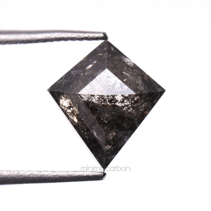 1.54 CT, 8.5 X 7.6 MM | Salt And Pepper Kite Cut Diamond - Minimal Carbon