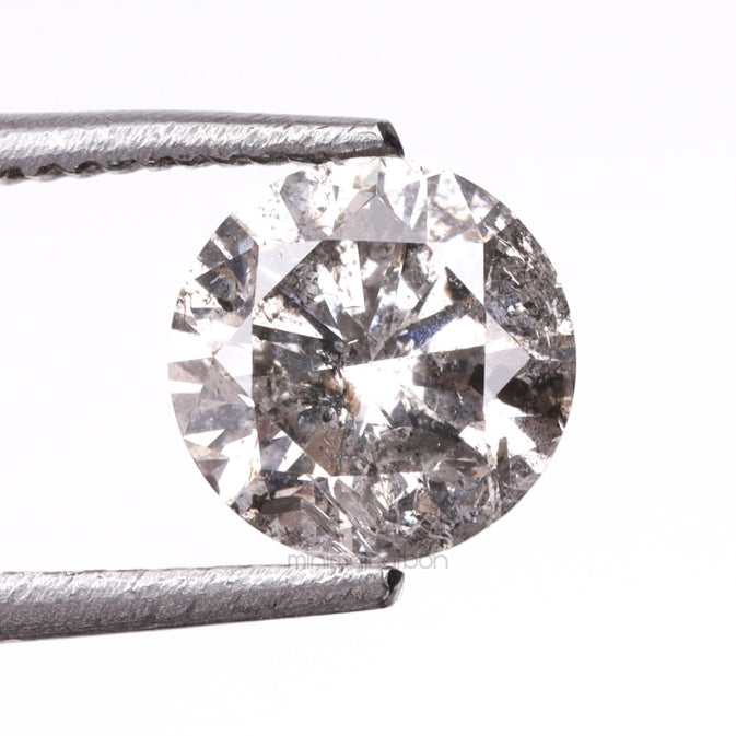 0.58 CT, 5.3 MM | Salt And Pepper Round Brilliant Cut Diamond