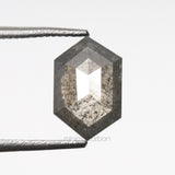 0.80 CT, 8.0 X 5.2 MM | Salt And Pepper Hexagon Cut Diamond - Minimal Carbon