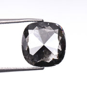 3.75 CT, 9.2 X 9.0 MM | Salt And Pepper Cushion Cut Diamond - Minimal Carbon