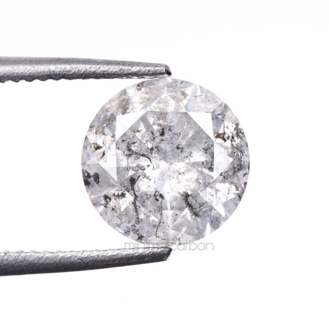 1.09 CT, 6.3 MM | Salt And Pepper Round Brilliant Cut Diamond