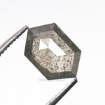 0.80 CT, 8.0 X 5.2 MM | Salt And Pepper Hexagon Cut Diamond - Minimal Carbon