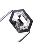 1.58 CT, 9.5 X 6.8 MM | Salt And Pepper Hexagon Cut Diamond - Minimal Carbon
