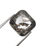 3.47 CT, 9.0 X 8.5 MM | Salt And Pepper Cushion Cut Diamond - Minimal Carbon