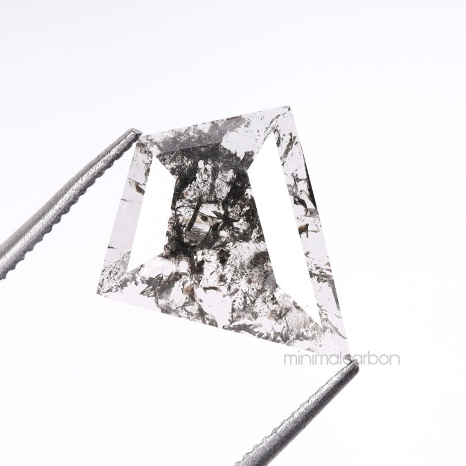 1.41 CT, 12.0 X 10.5 MM | Salt And Pepper Kite Cut Diamond - Minimal Carbon