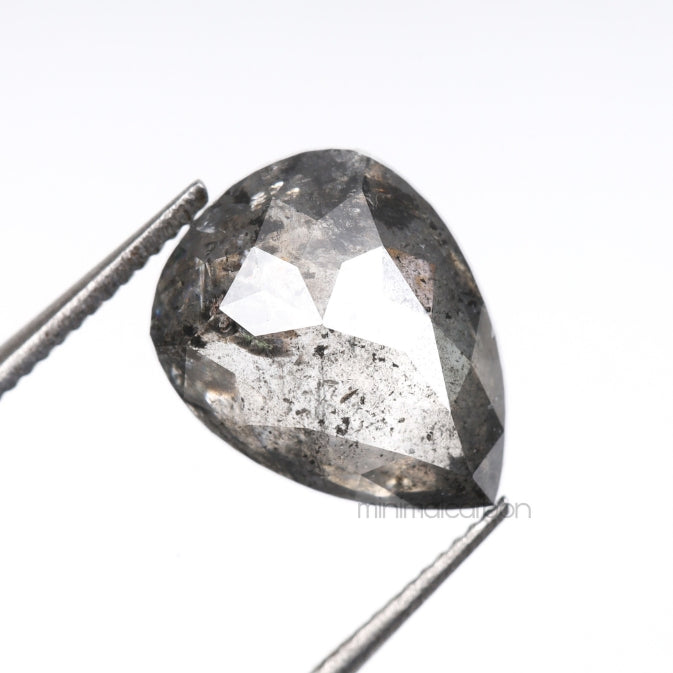2.14 CT, 9.5 X 7.4 MM | Salt And Pepper Pear Cut Diamond - Minimal Carbon
