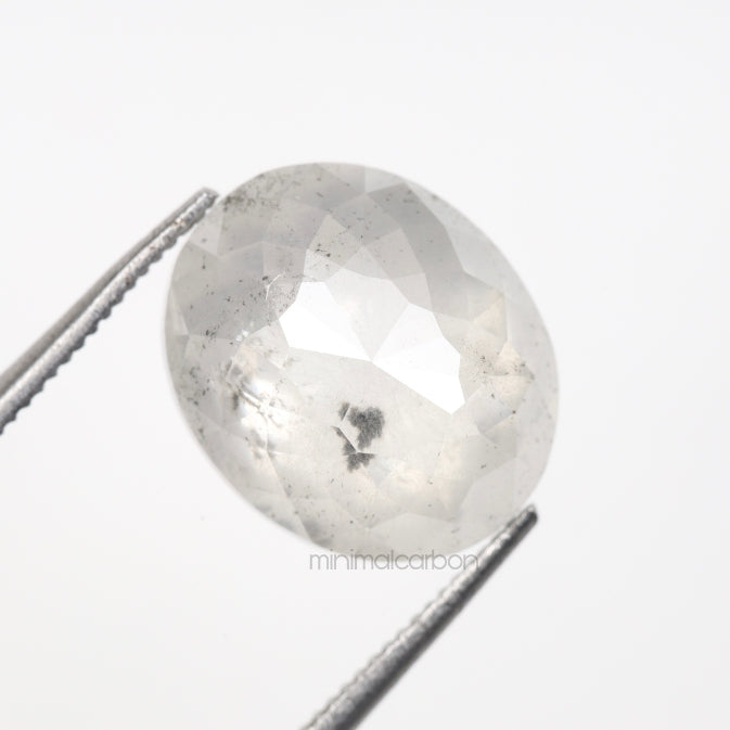 5.09 CT, 11.1 X 9.2 MM | Salt And Pepper Oval Cut Diamond - Minimal Carbon