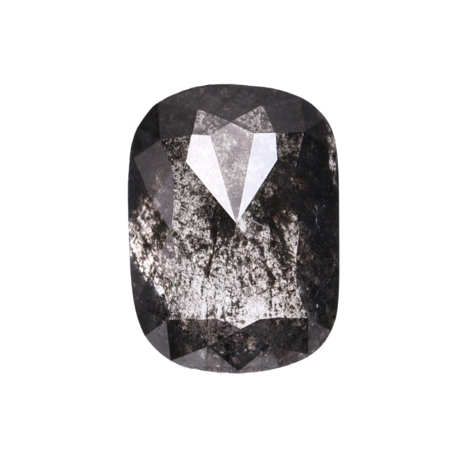 1.38 CT, 7.3 X 5.4 MM | Salt And Pepper Cushion Cut Diamond