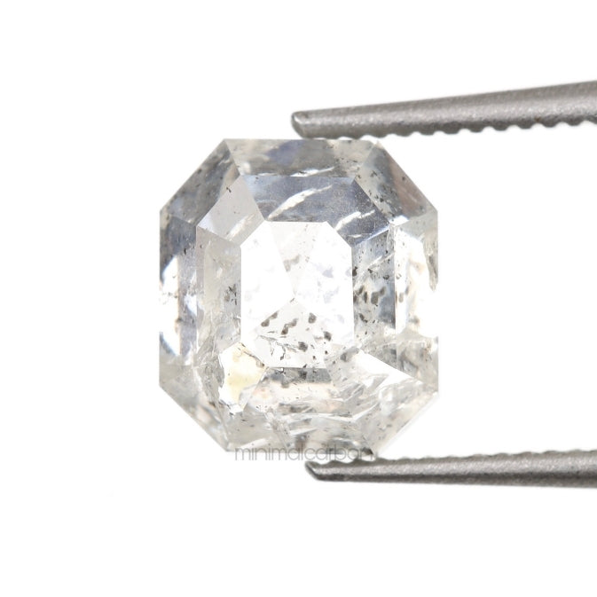 1.61 CT, 6.6 X 5.8 MM | Salt And Pepper Emerald Cut Diamond - Minimal Carbon