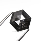 1.59 CT, 8.2 X 7.1 MM | Salt And Pepper Hexagon Cut Diamond - Minimal Carbon