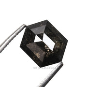 1.53 CT, 7.2 X 5.6 MM | Salt And Pepper Hexagon Cut Diamond - Minimal Carbon