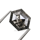 1.03 CT, 7.6 X 5.7 MM | Salt And Pepper Hexagon Cut Diamond - Minimal Carbon