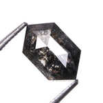 1.20 CT, 8.2 X 5.0 MM | Salt And Pepper Hexagon Cut Diamond - Minimal Carbon