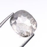 2.05 CT, 7.6 X 6.6 MM | Salt And Pepper Cushion Cut Diamond - Minimal Carbon