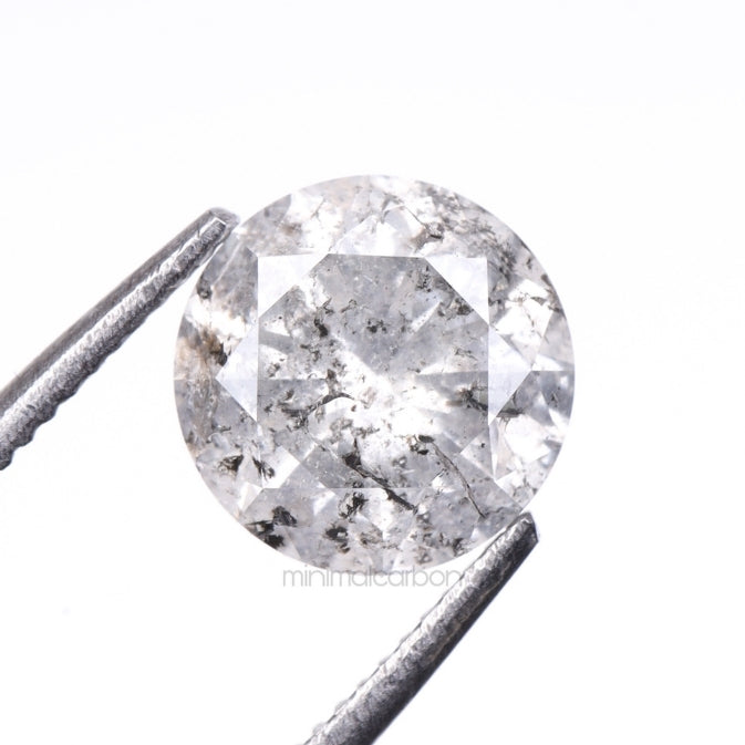 1.09 CT, 6.3 MM | Salt And Pepper Round Brilliant Cut Diamond