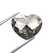 1.90 CT, 9.0 X 10.5 MM | Salt And Pepper Heart Diamond - Minimal Carbon
