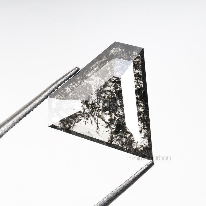 2.84 CT, 12.3 X 13.2 MM | Salt And Pepper Pentagon Cut Diamond - Minimal Carbon
