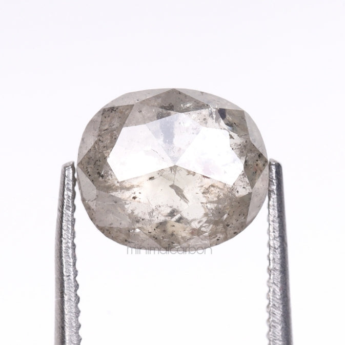 1.81 CT, 7.3 X 6.3 MM | Salt And Pepper Cushion Cut Diamond - Minimal Carbon