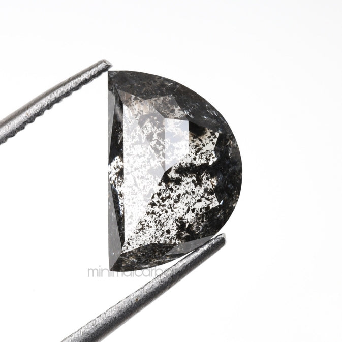 1.52 CT, 8.7 X 5.8 MM | Salt And Pepper Crescent Cut Diamond