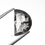 1.52 CT, 8.7 X 5.8 MM | Salt And Pepper Crescent Cut Diamond - Minimal Carbon